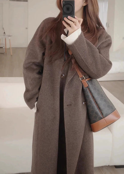 Unique Oversized Double Breast Woolen Coats Winter