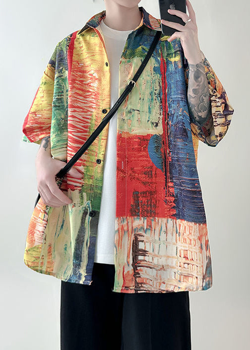 Unique Red Button Original Design Cotton Shirts Summer