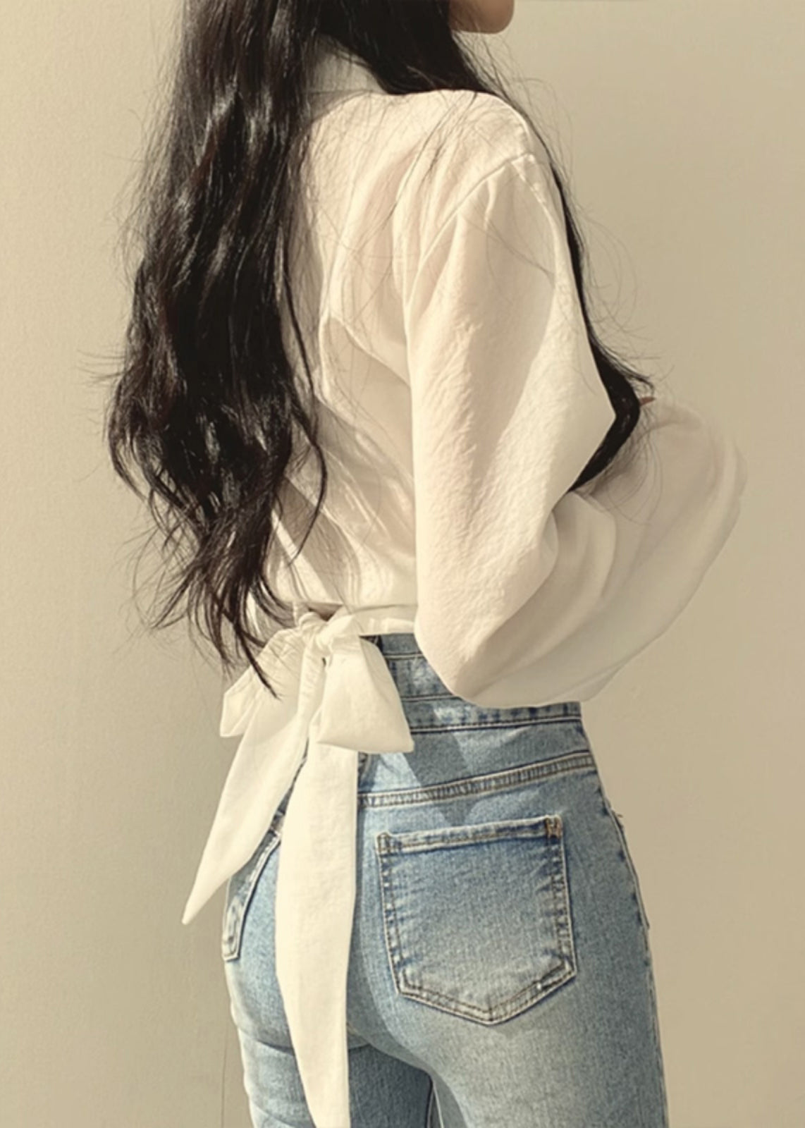 Unique White Peter Pan Collar Solid Shirts Lantern Sleeve
