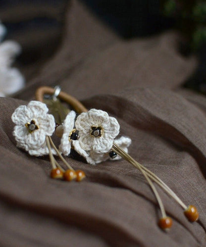 Unique White Stainless Steel Tassel Drop Earrings