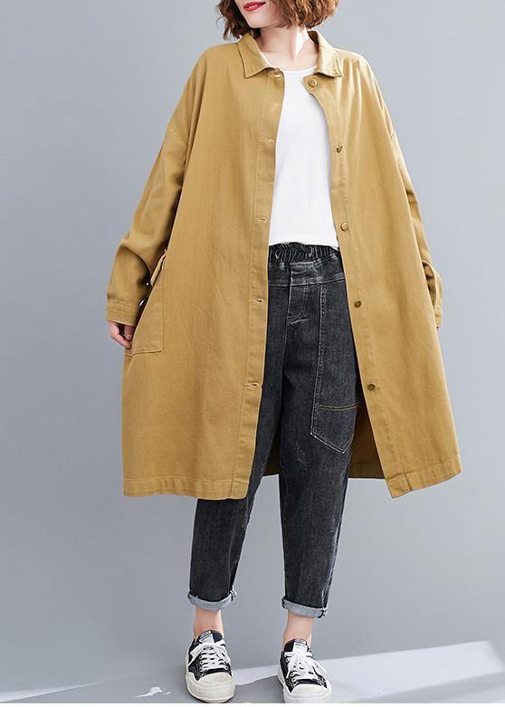 Unique Yellow Clothes for Lapel Patchwork Daily Spring Blouses