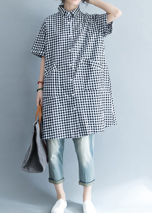 Unique Black Yellow Cotton Linen Shirts Stylish Lapel Pockets Oversized Summer Shirts