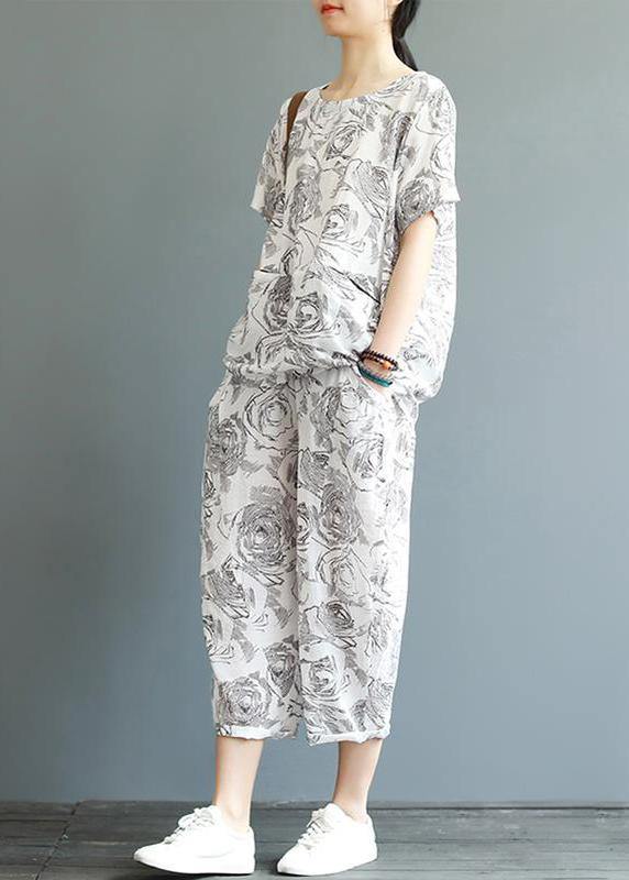 Unique Cotton Printed T-shirt and Harem Pantsvintage Printed T-shirt and Harem Pants