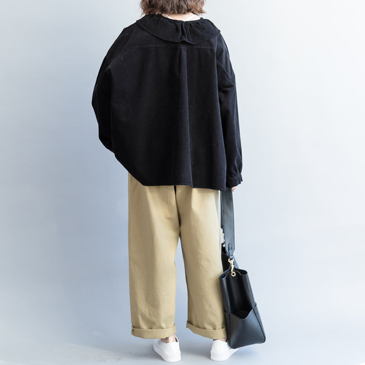 Unique Cotton Clothes for Ruffled Ideas Black Short Blouses Spring