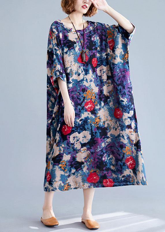 Unique Cotton Dresses O Neck Baggy Maxi Dresses
