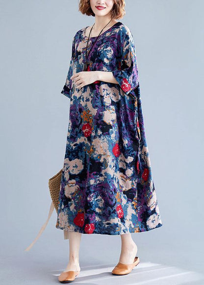 Unique Cotton Dresses O Neck Baggy Maxi Dresses