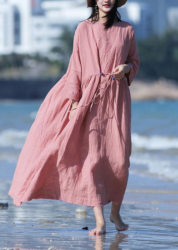 Unique High Waist Linen Spring Dresses Ideas Red Plaid Dresses