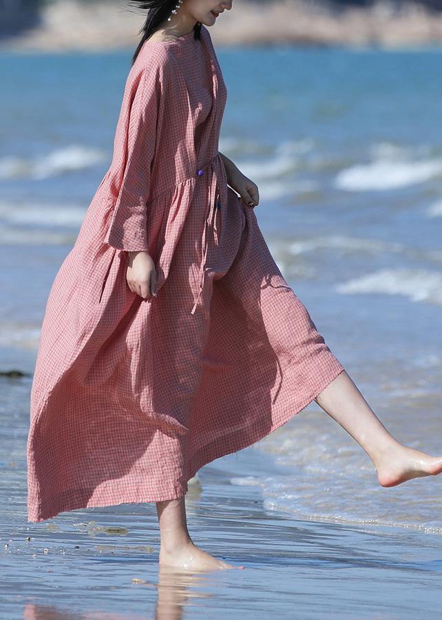 Unique High Waist Linen Spring Dresses Ideas Red Plaid Dresses