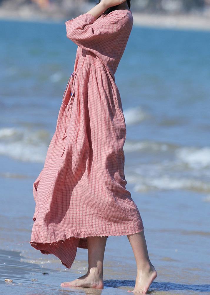 Unique High Waist Linen Spring Dresses Ideas Red Plaid Dresses