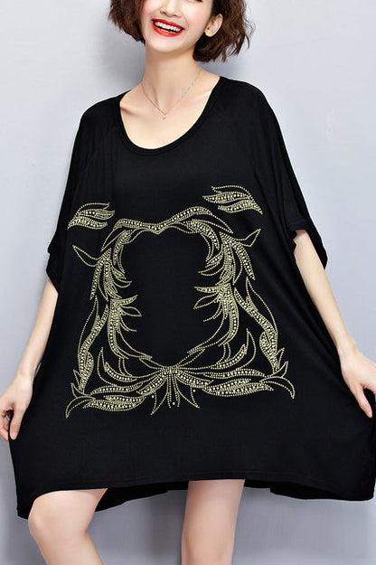 Unique O Neck Cotton Blouse Stylish Inspiration Black Silhouette Top Summer
