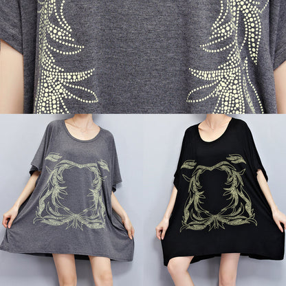 Unique O Neck Cotton Blouse Stylish Inspiration Black Silhouette Top Summer