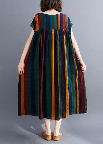 Unique Gray Geometry Clothes O Neck Large Hem Love Summer Dresses