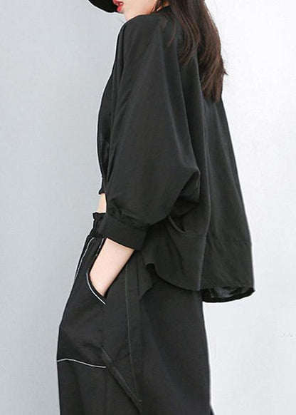Unique Silk Linen Blended Clothes for Summer Irregular Printed Button-down Shirt