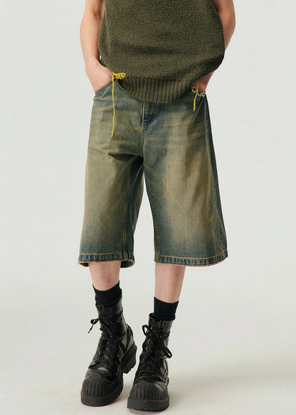 Blue Pockets High Waist Denim Shorts Summer