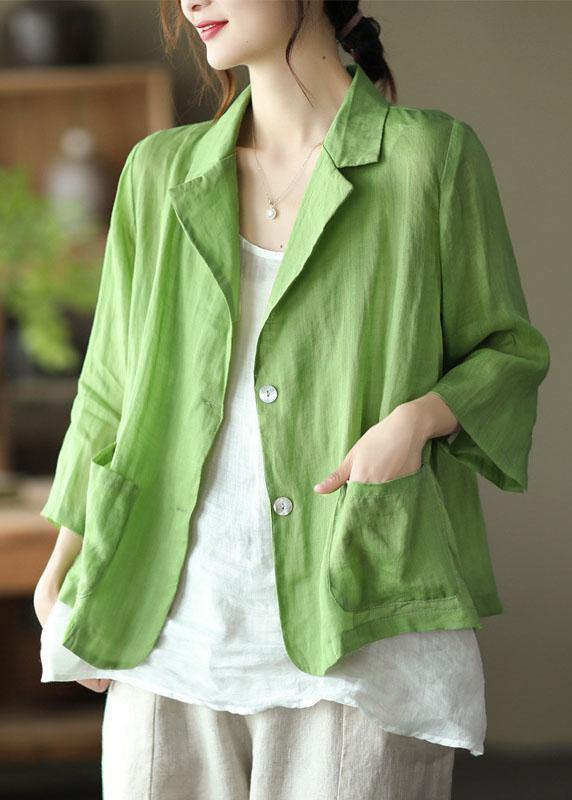 Vintage Blue Pockets Patchwork Coats Long Sleeve