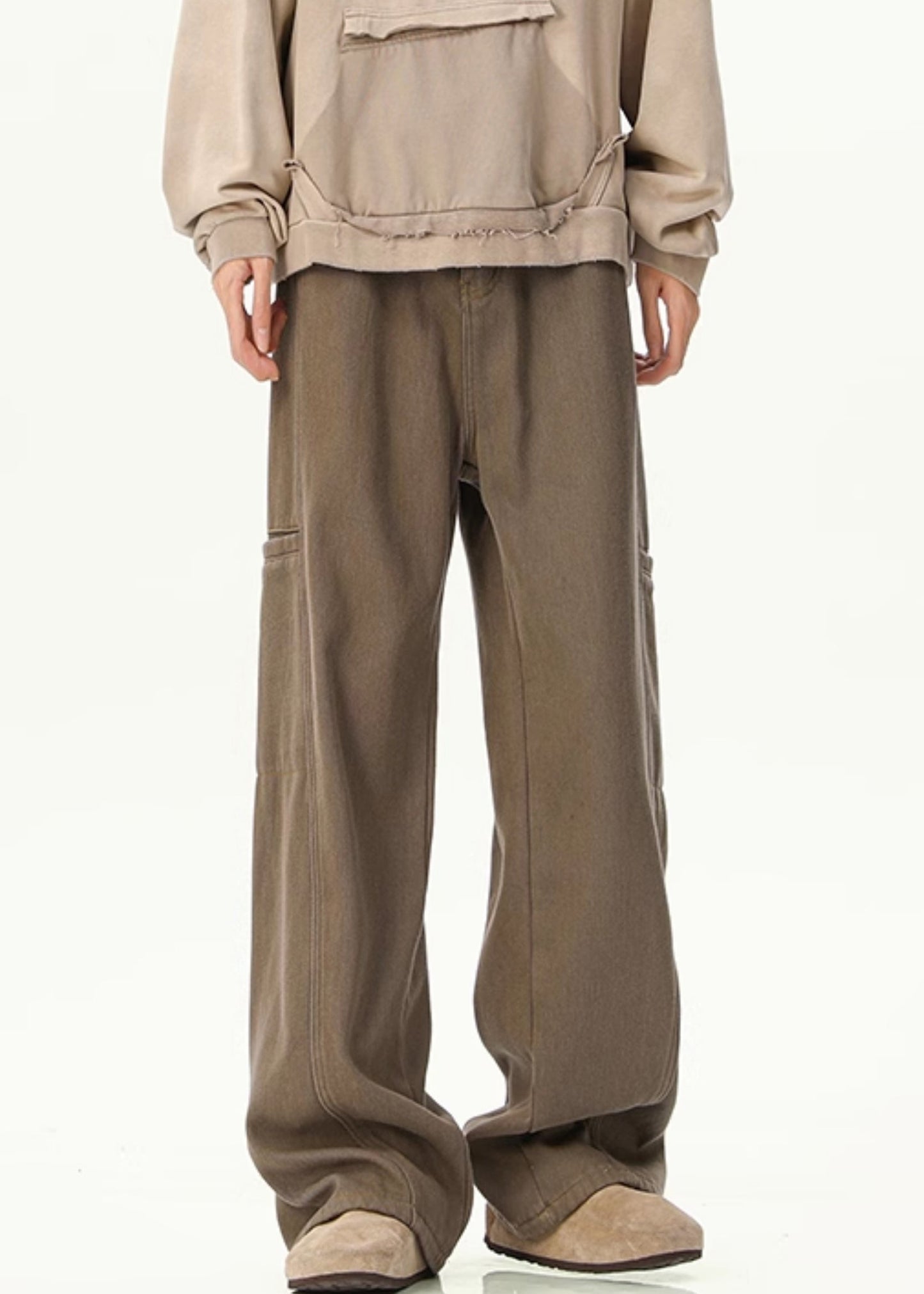 Coffee Pockets Original Design Denim Pants Spring