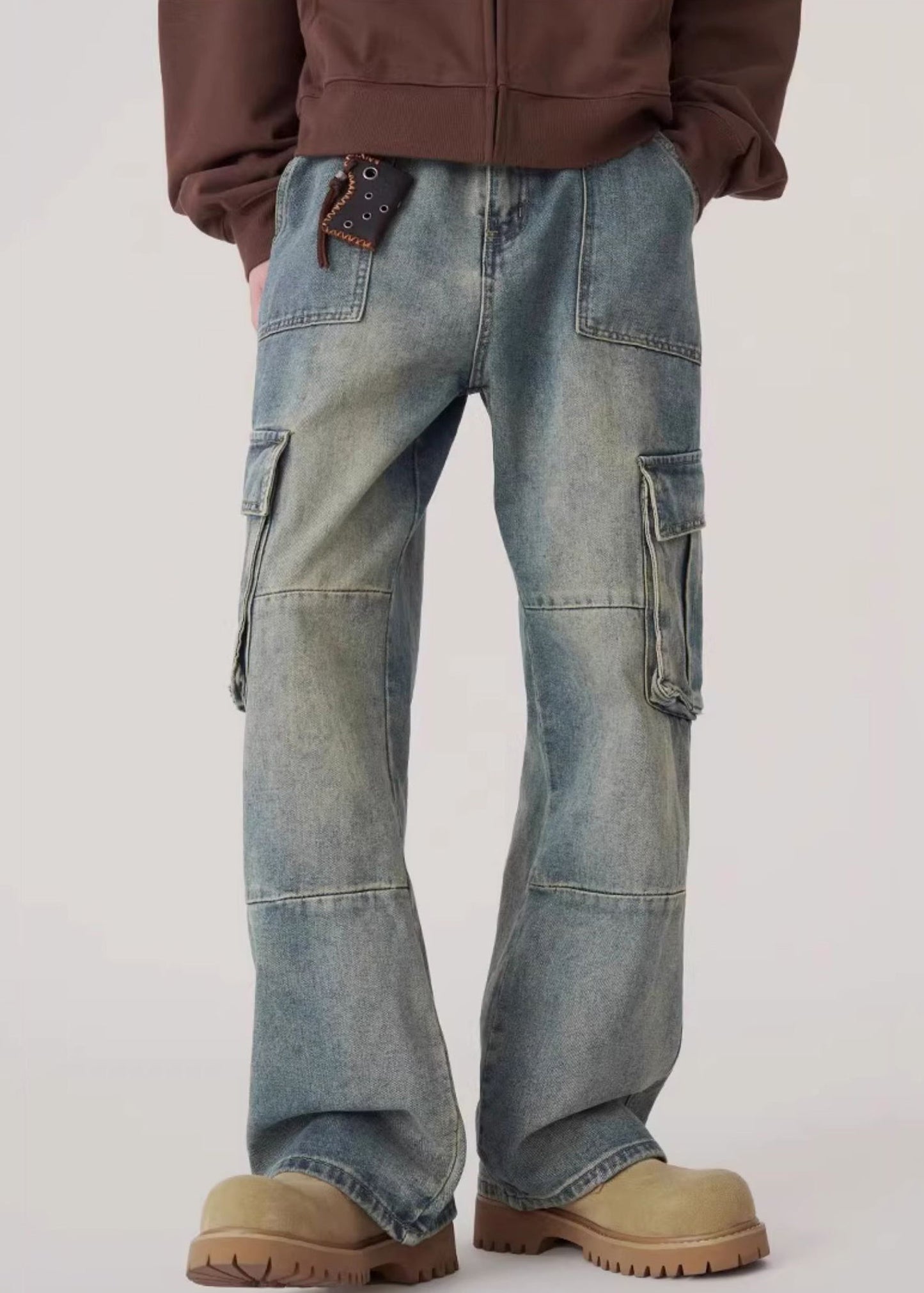 Denim Blue Pockets Original Design Pants Spring