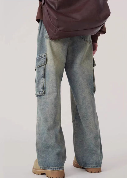 Denim Blue Pockets Original Design Pants Spring