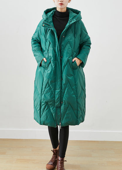 Green Oversized Thick Fine Cotton Filled Puffers Jackets Winter