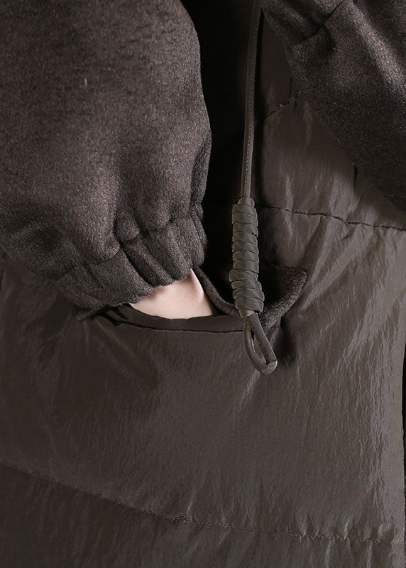 Green Zip Up Fine Duck Down Puffer Coat Winter