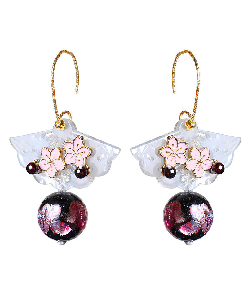 Lotus Root Powder Coloured Glaze Drop Earrings