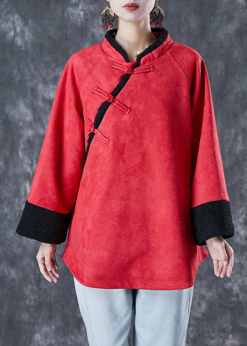 Mulberry Oversized Thick Cotton Chinese Style Coat Fall