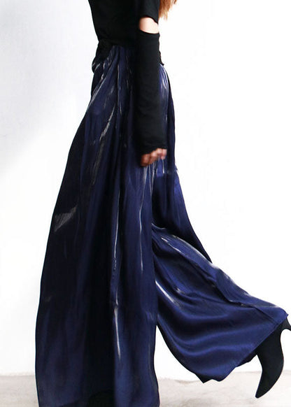 Purple Pockets Silk Wide Leg Pants Spring