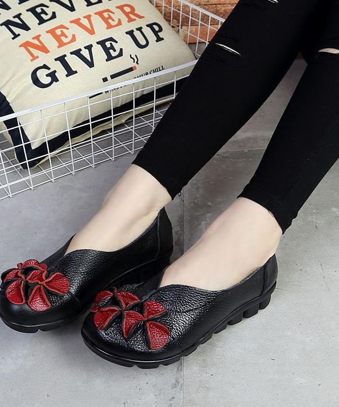 Splicing Platform Penny Loafers Black Cowhide Leather