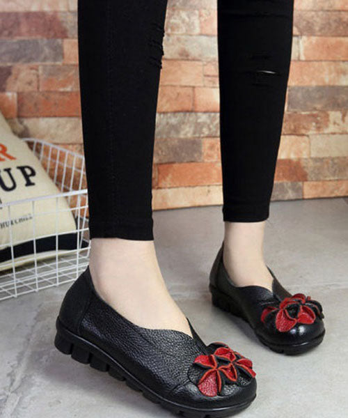 Splicing Platform Penny Loafers Black Cowhide Leather