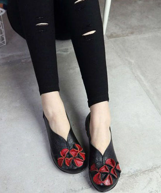 Splicing Platform Penny Loafers Black Cowhide Leather