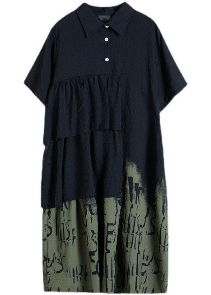 Stitching Contrast Fake Two-piece Dress
