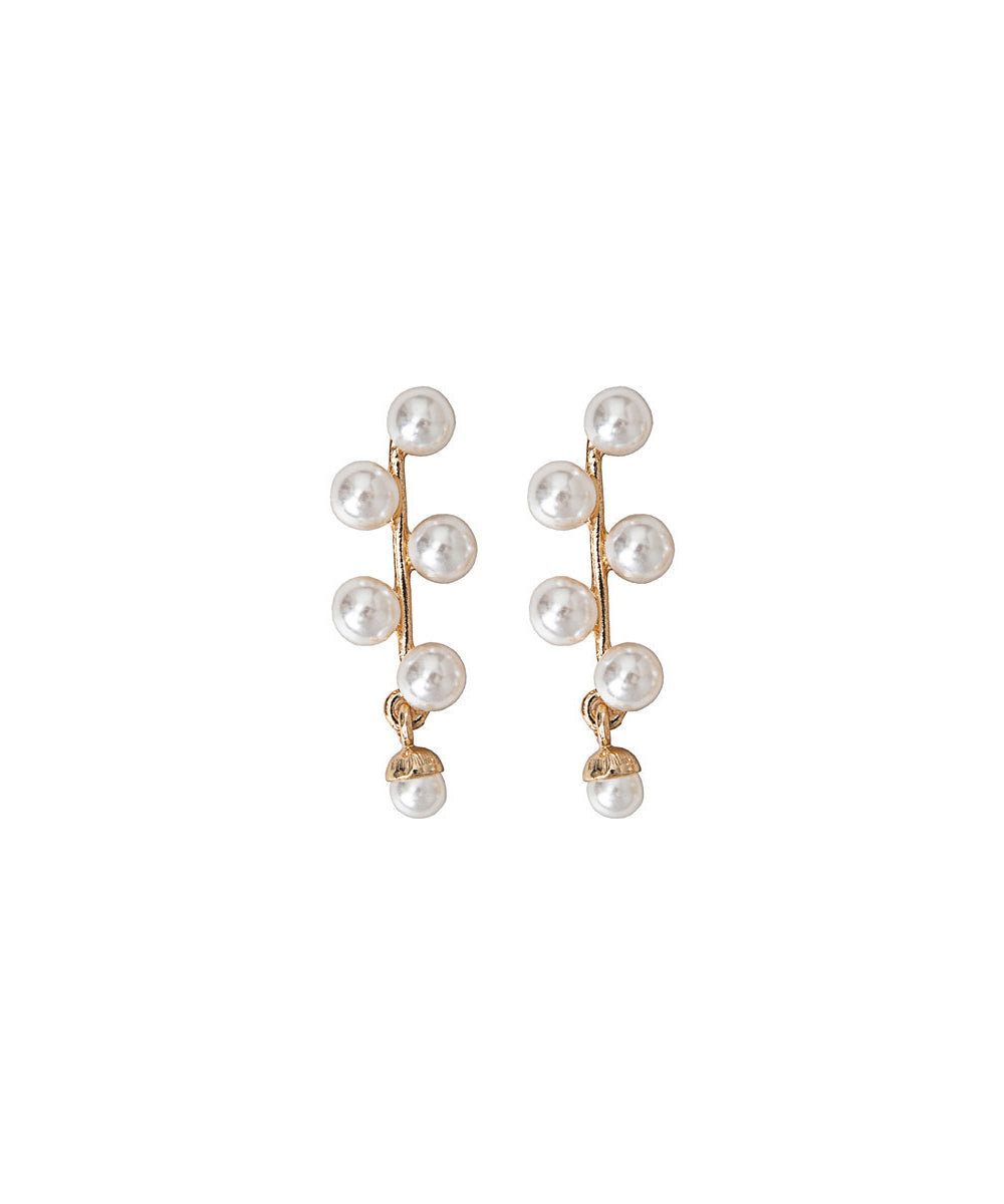 White Alloy Pearl Stud Earrings Ly1784