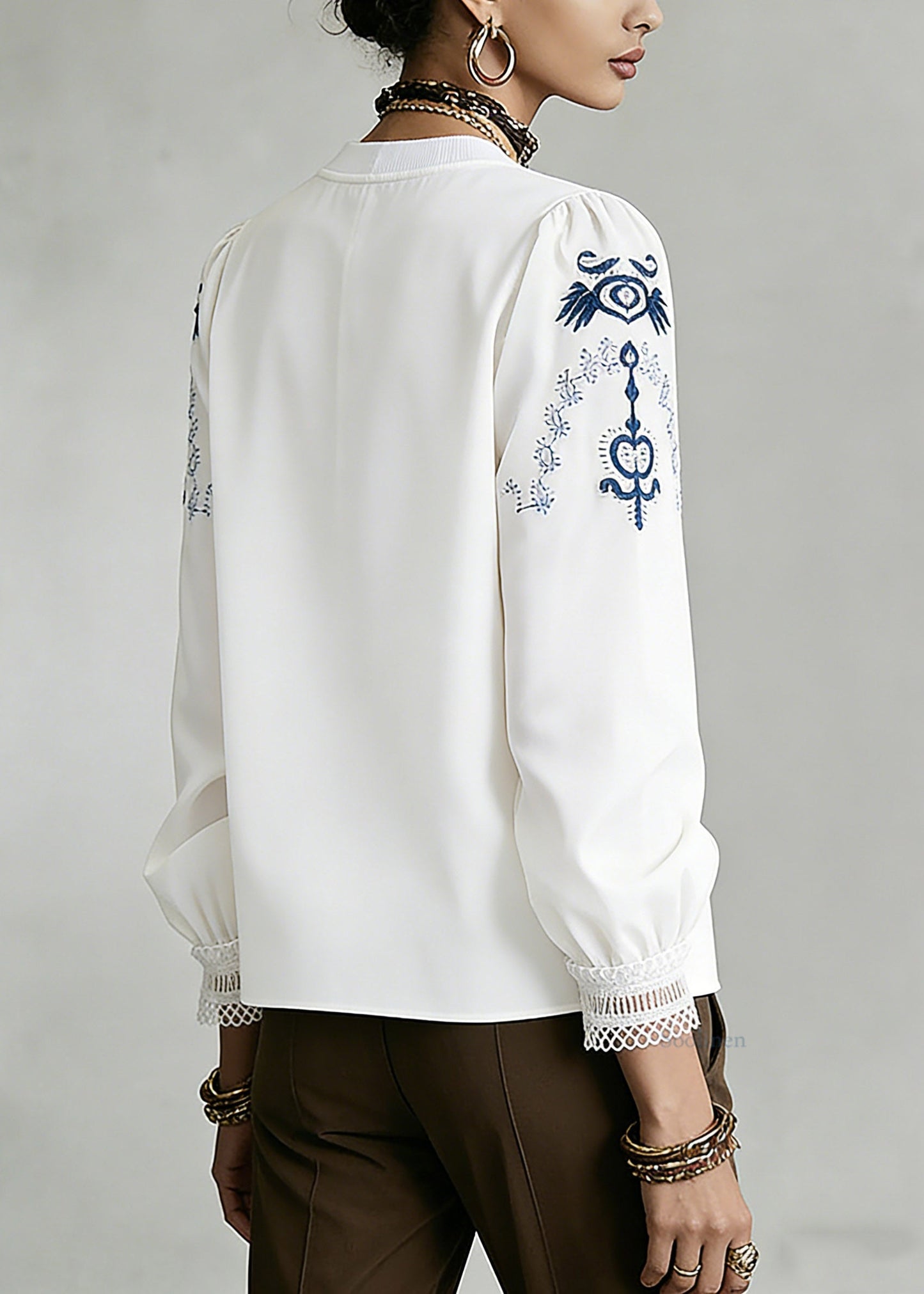 Vintage White O-Neck Print T Shirt Spring