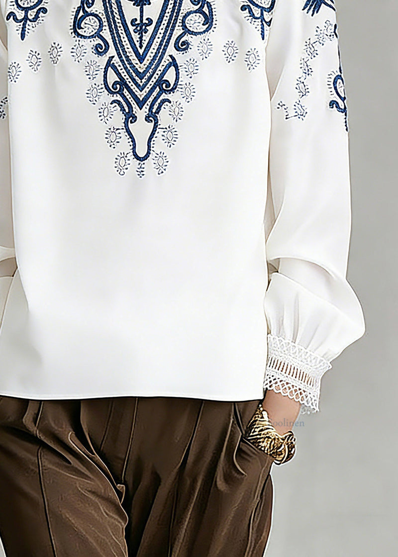 White O-neck Print T Shirt Spring