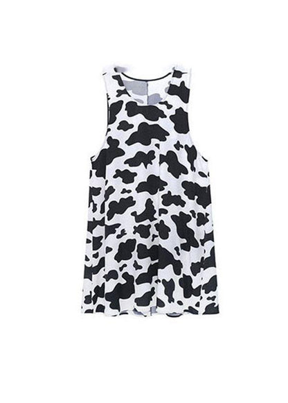 White Printsideopen Summer Short Sleeve Long Dress