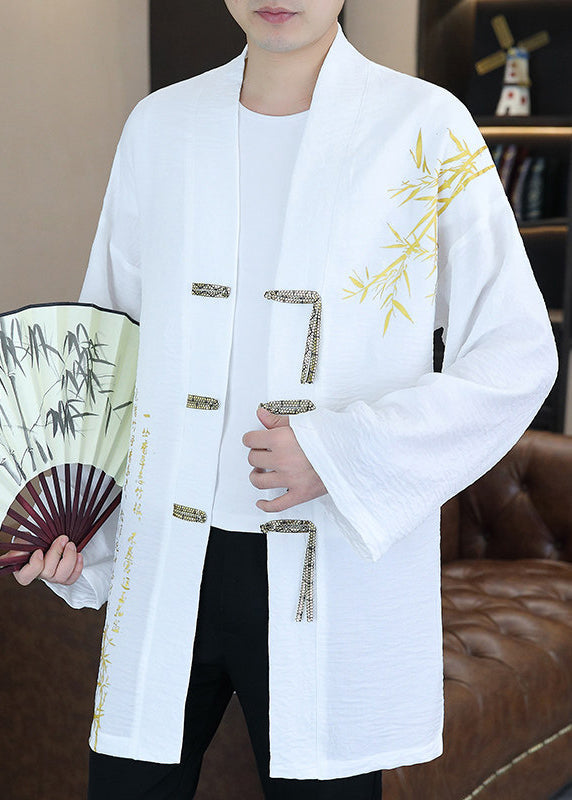 White V Neck Upf 50+ Coat Long Sleeve