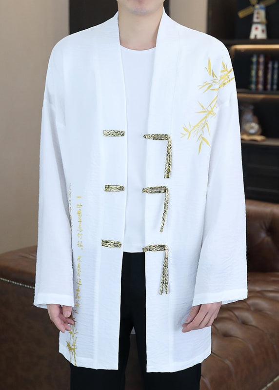 White V Neck Upf 50+ Coat Long Sleeve