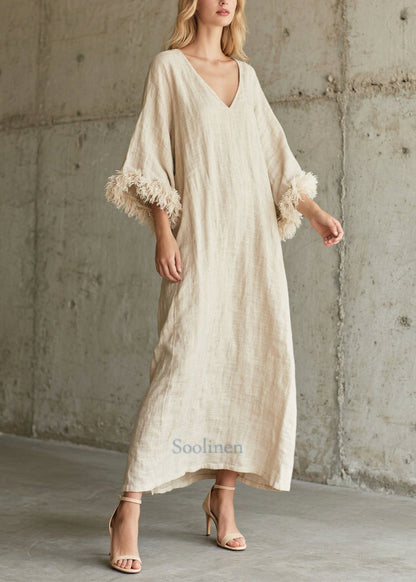 White V Neck Patchwork Faux Fur Vacation Dresses Fall