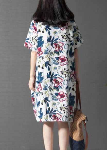 Loose Printing Short Sleeve Dress