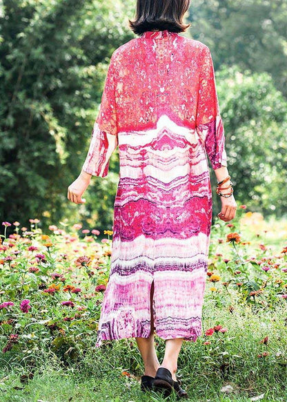Vivid Patchwork Stand Collar Tunic Pattern Lnspiration Print Dress