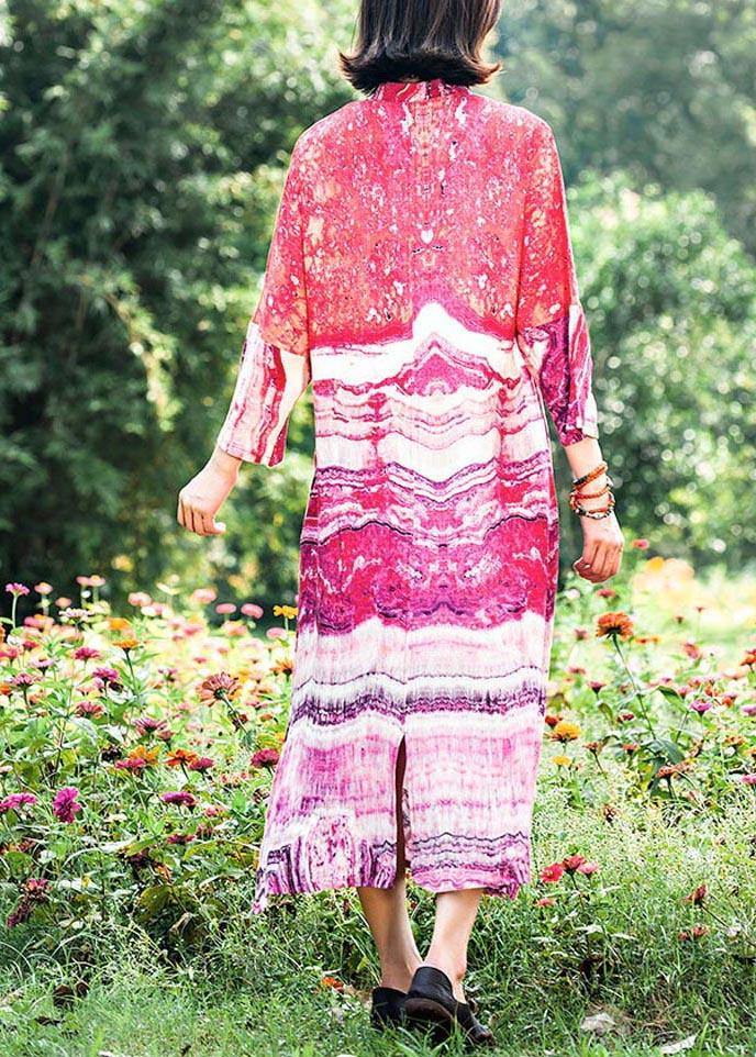 Vivid Patchwork Stand Collar Tunic Pattern Lnspiration Print Dress