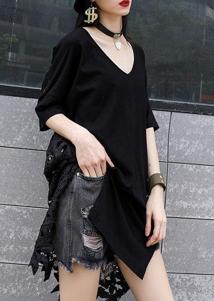 Vivid Hollow Out Cotton Dresses Photography Black Patchwork Maxi Dresses Summer