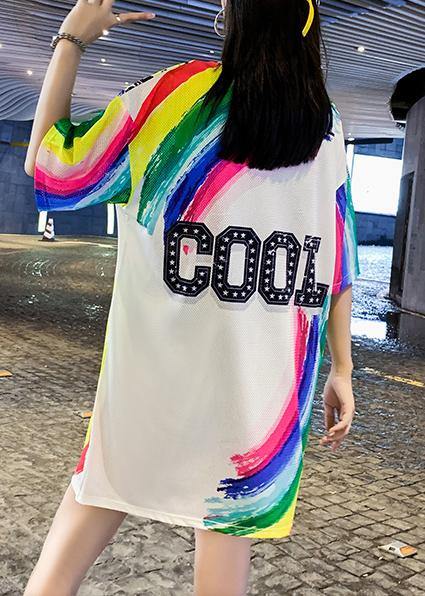 Vivid Multi Prints Cotton Short Sleeve Dress