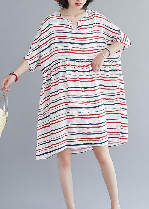 Vivid O Neck Summer Quilting Dresses Ideas Red Striped Dress