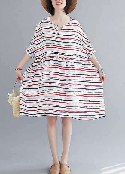 Vivid O Neck Summer Quilting Dresses Ideas Red Striped Dress