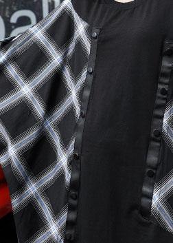 Vivid Patchwork Plaid Cotton Wardrobes Asymmetric Daily Fall Dresses