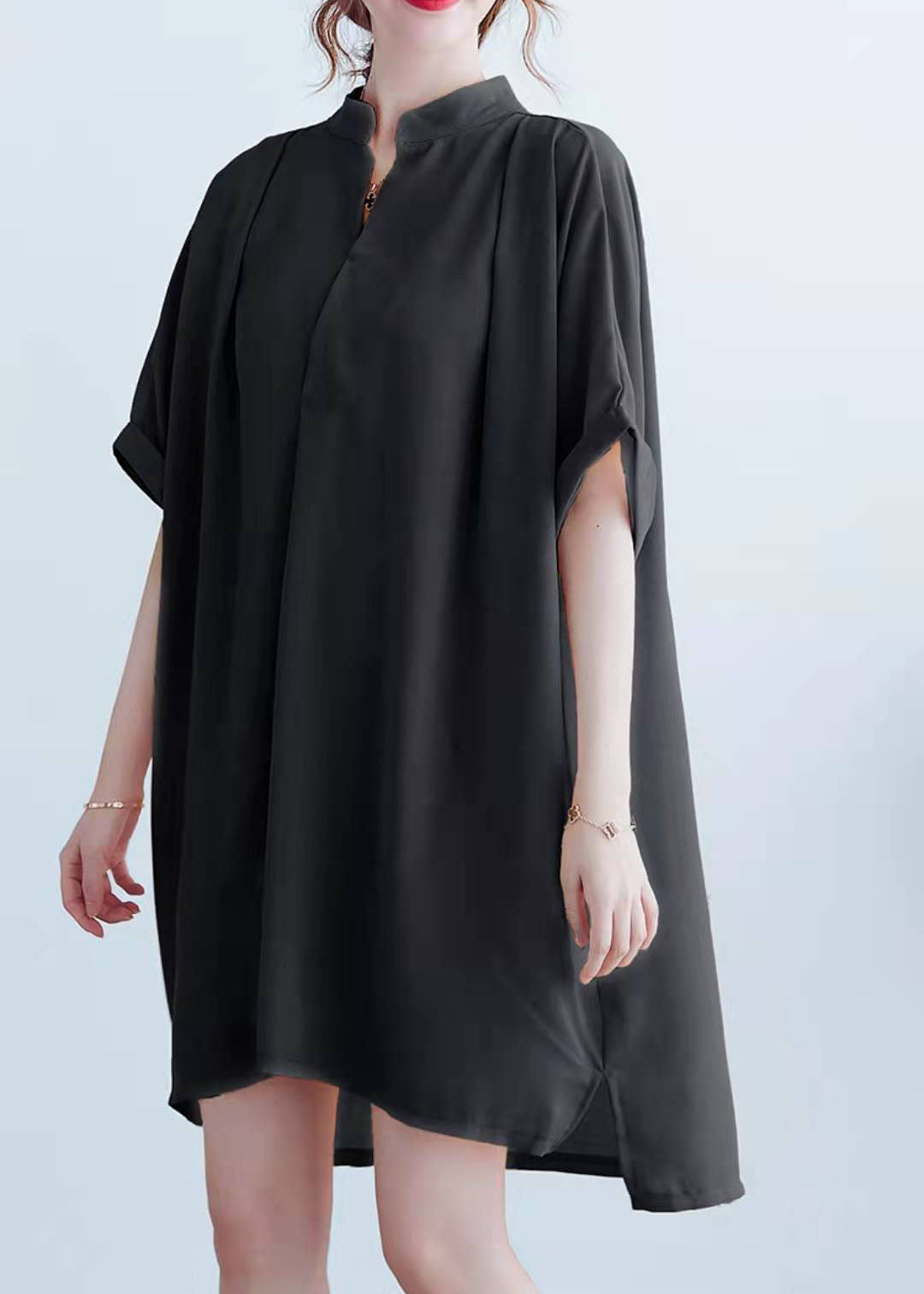 Vivid V Neck Chiffon Quilting Clothes White Chiffon Summer Dress