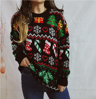 Christmas Sweater Women's Knit Pattern Christmas Sweater