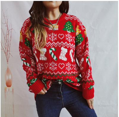 Christmas Sweater Women's Knit Pattern Christmas Sweater