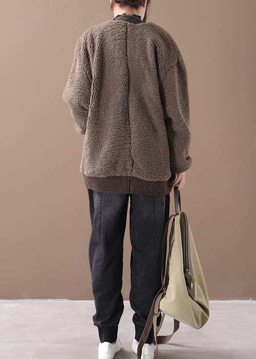 Warm Chocolate Parkas Winter Winter Coats V Neck Jacket